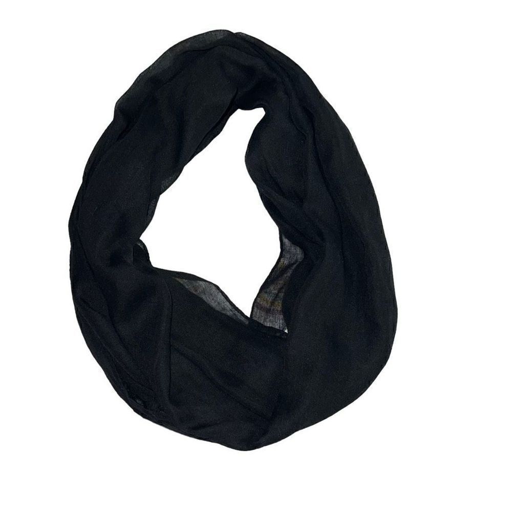 BUNDLE (2) Infinity Scarfs — One Patterned & One Solid Black - Picture 3 of 5